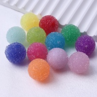 Manik-manik resin imitasi berlian warna-warni campuran 20MM 100 pcs dengan bunga besar untuk kalung chunky perhiasan