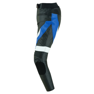 Combinaison de moto en cuir à manches longues pour homme, bleu, noir, blanc, couleurs contrastées, coupe-vent, vêtements de course, toutes saisons, taille adulte - Product Image 2