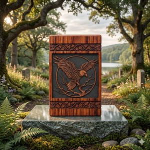 Wood Carved Cremation Urn <b>Memorial</b> <b>Keepsake</b> <b>Box</b> Decorative Tribute Case for Home Shrine - Product Image 6