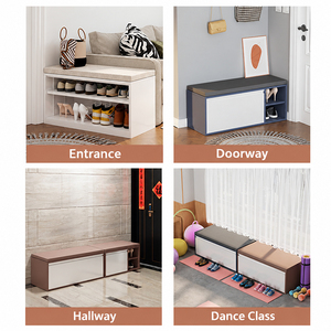 Modern <b>Shoe</b> <b>Storage</b> Bench with Padded Seat Flip Down Cabinet Space Saving Entryway Organizer <b>for</b> <b>Hallway</b> and Home - Product Image 6