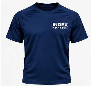 Camiseta de Manga Corta Azul Marino para Hombre, Corte Regular, Cuello Redondo, Secado Rápido, Estampada, Informal, de Index Apparel - Product Image 1