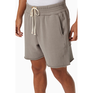 <b>Men's</b> Gray Knitted <b>Bermuda</b> <b>Shorts</b> With Drawstring Waist And Side Pockets Casual Mid Length Solid Color <b>Short</b> Pants - Product Image 1