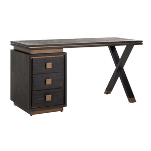 Table console moderne en bois massif écologique et durable, plateau en bois, base en bois de manguier nervuré, fabrication artisanale, montage facile, salon, hôtel, villa - Product Image 1