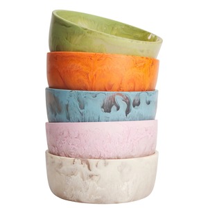 Tazón Decorativo de Resina Hecho a Mano, Centro de Mesa Redondo de Lujo para Frutas, Ensaladas, Bocadillos, Decoración para Comedor, Cocina y Hogar - Product Image 1
