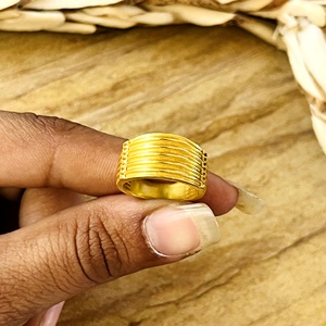 Anillo tribal de latón multicapa de última moda y alta demanda para mujer, chapado en oro de 18k, anillo de banda ancha de varias capas, venta al por mayor/OEM/ODM - Product Image 2