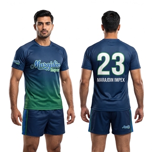 Ensemble de maillots de rugby personnalisés par sublimation pour hommes, uniforme d'équipe, chemise et short respirants à séchage rapide, vêtements de sport, kit de rugby en gros, OEM - Product Image 3