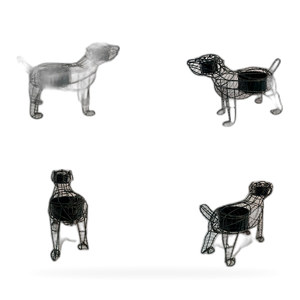 Hand Woven Iron Wire Dog Planter Black Powder Coated Removable Inner <b>Pot</b> Animal Garden Decor Plant <b>Pot</b> <b>Holder</b> for Balcony India - Product Image 6