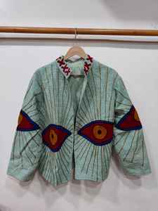 Chaqueta de algodón bordada Suzani del fabricante, ropa exterior étnica colorida, chaqueta étnica de algodón para fiestas, chaqueta bomber Suzani. - Product Image 3