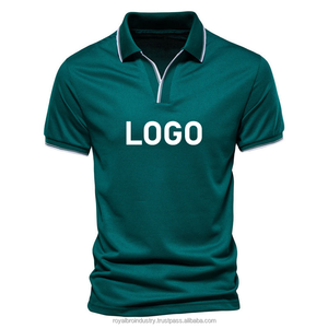 Offre Spéciale hommes 100% coton décontracté tricoté pour polos Logo personnalisé à manches courtes Anti-rides imprimé motif Jersey - Product Image 1