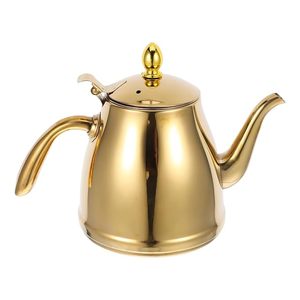 Bouilloire à café en acier inoxydable à bec col de cygne, plaquée or, pour infusion de précision, théière pour préparer le café et le thé - Product Image 2
