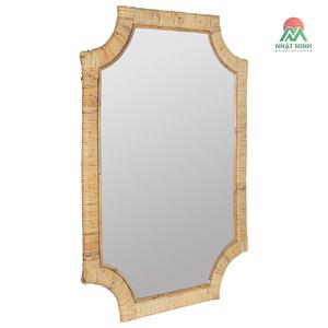 Natural Rattan 27 3/4" x 38" Rectangular Wall <b>Mirror</b>.Natural finish over rattan frame. Non-beveled glass. - Product Image 2