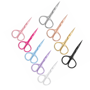 Ciseaux à cuticules droits et affûtés en acier inoxydable, outils de manucure, manche rond, 8 couleurs, coupe-ongles durables, petites cisailles - Product Image 6