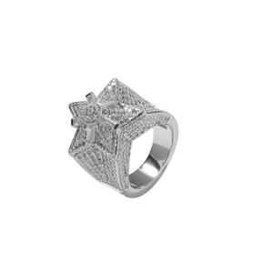 Hexagon Cocktail <b>Ring</b> <b>Mens</b> Stainless Steel Micro Pave Cubic 18K Gold Plated Hiphop Style Daily Wear Jewelry for Sale - Product Image 6