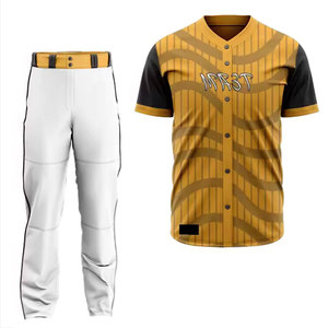 Maillot de baseball personnalisé avec logo, en polyester respirant pour homme, taille adulte, impression numérique, tenue de sport d'équipe - Product Image 1