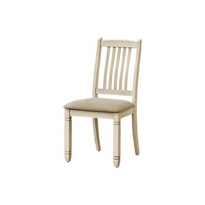 Set di 2 Sedie da Pranzo in Stile Transizionale, Altezza 38 Pollici, Effetto Lino Bianco Antico e Beige, Imbottite per Cucina e Sala da Pranzo - Product Image 4