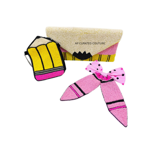 Retour à l'école : Ensembles de perles faites à la main avec pochettes, nœuds et porte-monnaie – Designs personnalisés prêts pour le voyage - Product Image 1