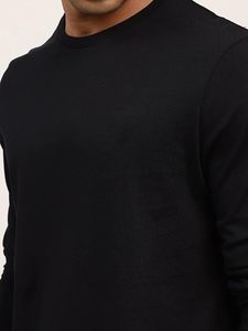Camiseta de Manga Larga para Hombre, Corte Regular, Mezcla de Algodón, Cuello Redondo, Estilo Informal y Cómodo - Product Image 1