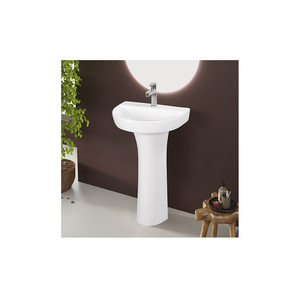 Gran demanda de lavabo de baño con acabado brillante duradero de calidad superior con pedestal a la venta - Product Image 3