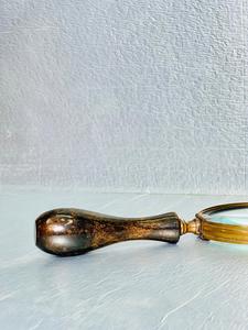 4'' Handmade Durable Brass Magnifying Glass Brown Finish Wooden Handle Modern Style OLD WORLD TREASURE HANDICRAFTS Model MG-090 - Product Image 3