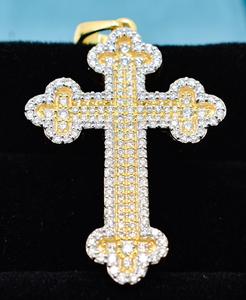Pendentif croix personnalisé en or 9k 10k 14k 18k avec diamants de laboratoire VVS VS E F pour hommes et femmes - Product Image 6
