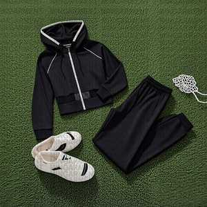 Ensemble de survêtement évasé de créateur de haute qualité pour homme, en coton tissé 100% vintage, coupe slim, effet vieilli, avec sweat à capuche zippé, séchage rapide, idéal pour l'hiver - Product Image 3