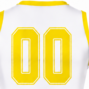 Ensemble d'uniformes de cheerleading sublimés blancs et jaunes sans manches – Haut et jupe athlétiques pour l'entraînement, la performance et la compétition - Product Image 6