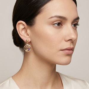 Pendientes Colgantes de Árbol de la Vida Chapados en Oro con Amatista Natural, Joyería Minimalista con Gema de Pera Inspirada en la Naturaleza, Regalo para Mujer, Fiesta - Product Image 5