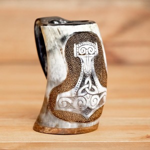 Authentique Chope en Corne de Buffle Polie Écologique Faite à la Main, Qualité Alimentaire, Style Médiéval, Religieuse, Feng Shui, pour Bière - Product Image 6