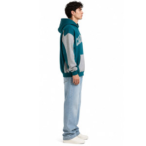เสื้อฮู้ดพิมพ์ลายตัวอักษร California แบบ unisex ทรงโอเวอร์ไซส์ แขนเสื้อแบบแร็กแลน ผ้าฟลีซ สวมใส่สบายๆ สำหรับฤดูใบไม้ร่วง  แบบมีฮู้ดลายนูน - Product Image 5