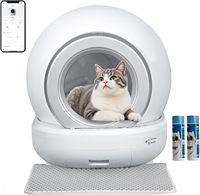 Sudex OEM ODM Grosir Kotak Pasir Kucing Pintar 65L Ruang Dalam Kapasitas Besar Pembersihan Otomatis Sensor Radar Kontrol Aplikasi