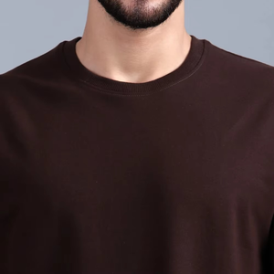 Camiseta Premium de Algodón 100% de Alto Gramaje para Hombre, Oversize, Color Marrón Liso, Estilo Urbano con Hombros Caídos, Personalizable con Logotipo, Tallas Grandes, Lisa - Product Image 3