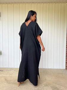 Double Gauze Cotton Kaftan <b>Dress</b> Unique Dyed <b>Boho</b> Kaftan Relaxed Fit <b>Summer</b> <b>Dress</b> Beach Cover Up Vacation Wear - Product Image 2