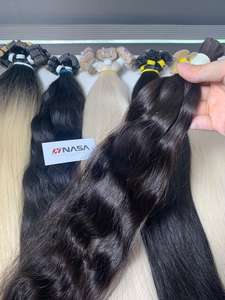 Cabello humano virgen de lujo a granel al por mayor de fábrica Natural negro sedoso suave enredo libre de desprendimiento - Product Image 4