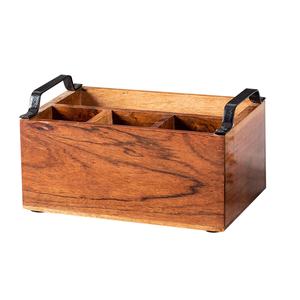 Handcrafted Wooden <b>Cutlery</b> Holder for Kitchen Spoon Stand for Dining Table Storage <b>Organiser</b> Tableware Box with Handle - Product Image 1