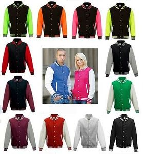 Blouson universitaire réversible en laine/polyester pour hommes et femmes, haute qualité, respirant, design classique, devant uni en soie, vente en gros - Product Image 6