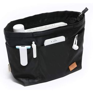 Women's Large Black Tote Bag Organizer <b>Insert</b> Multi-Pocket Travel <b>Handbag</b> Liner with Handles - Product Image 1