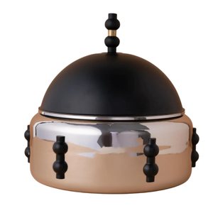 Cacerola de Metal Elegante con Color Personalizado, Caligrafía Árabe Cortada con Láser, Recubrimiento de Esmalte, Asa de Acero Inoxidable, Compatible con Cocina de Gas - Product Image 4