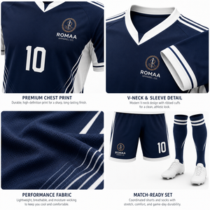 ชุดเสื้อฟุตบอลชาย ROMAA แบบซับลิเมชั่น โพลีเอสเตอร์ 100% ระบายอากาศได้ดี แขนสั้น พร้อมชื่อ เบอร์ และชุดทีม - Product Image 6