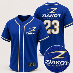 Ziakot เสื้อเบสบอลสำหรับผู้ชาย, เสื้อกีฬาสีขาวสีเขียวสีน้ำเงินลายทางแขนสั้นกระดุมด้านหน้าของแท้ - Product Image 5
