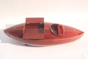 Modèle de bateau rapide américain en bois, hydroplan FLYER RACING 1936, peint à la main, style nautique - Product Image 5