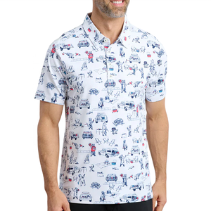 เสื้อยืดสำหรับผู้ชายเสื้อกีฬาตาข่ายทรงหลวมคอกลมพิมพ์ลายทั่วกล่องตัดโพลีเอสเตอร์ - Product Image 1