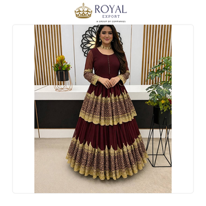 Colección de Diseñador de Ropa India de Alta Calidad, Traje Sharara de Georgette Sintética con Bordado de Lentejuelas, Ampliamente Vendido - Product Image 5