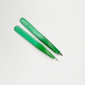 Pinzas Profesionales para Cejas de Acero Inoxidable Aroosh Corp, Inclinadas y Puntiagudas, Personalizadas, Duraderas, Color Verde, para Depilar Cejas - Product Image 6