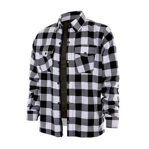 เสื้อเชิ้ตผ้าสักหลาดลายมอเตอร์ไซค์คลาสสิก ผลิตจากโรงงาน สั่งตัดได้ ปรับกระดุมได้ ผ้าฝ้าย 100% ลายสก็อต สไตล์ไฮสตรีท สำหรับผู้ชาย - Product Image 3