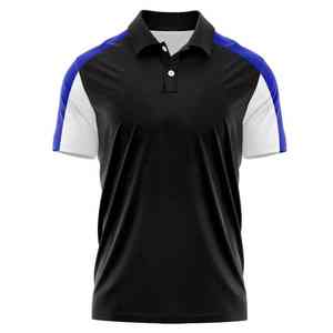 Polo de golf para hombre de mezcla de algodón de alto rendimiento, listo para sublimación, con cremallera de un cuarto, cuello vuelto, tejido suave, atlético, elegante e informal. - Product Image 2
