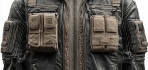 TACTICAL <b>LEATHER</b> <b>JACKET</b> FOR <b>MEN</b> WITH STAND COLLAR - Product Image 6