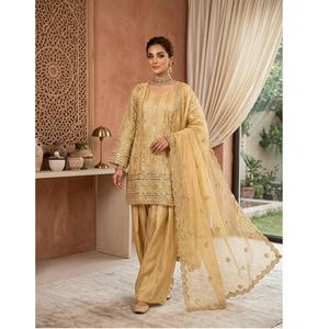 Ensemble Kurta Palazzo Dupatta Classy Tones Designer, tenue ethnique élégante, dernière collection de vêtements ethniques pour femmes, pour mariage et occasions festives - Product Image 1