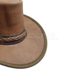 Genuine Leather Western <b>Hat</b> with Braided <b>Band</b> Classic Western Ranch Style Outdoor <b>Hat</b> Custom Logo Cowboy <b>Hat</b> For Men - Product Image 3