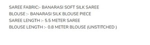 ÚLTIMO MODELO DE SAREE BANARASI DE SEDA SUAVE CON TRABAJO ZARI Y BLUSA SIN COSTURAR, COLOR VERDE 69879 - Product Image 5