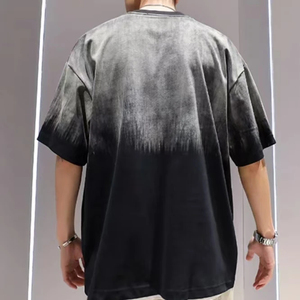 Camiseta Oversize de Algodón 100% con Lavado Ácido para Hombre, Tallas Grandes, Estilo Vintage Streetwear, Ajuste Holgado, Hip Hop - Product Image 2